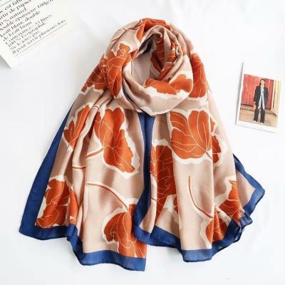 China 2021 Fashion Best Fashion Cotton Long And Print Cotton Canvas Scarves Branded Shawl Scarves Ladies for sale