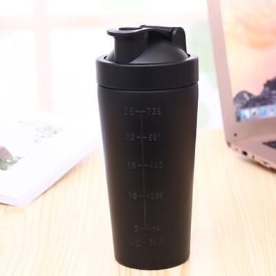 China All Amazon Top Sale Shaker Thermos Water Bottle Protein Cup Vacuum Mixing Stirring Bottle With Beater Ball Stainless Steel Cup for sale