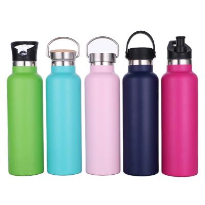 China 2021 Sustainable Outdoor 750ml With Lid Sport Water Bottle Bamboo Stainless Steel Vacuum Insulated Cup for sale