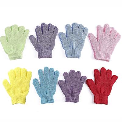 China EXFOLIATE Bath Glove Nylon Body Scrubber Bath Glove Custom Exfoliating Shower Exfoliating Gloves for sale