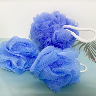 China EXFOLIATING Assorted Colors Customized Skin Exfoliating Natural Flower Scrubber Loofah Mesh Bath Sponge Shower Ball Pouf for sale