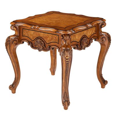 China Home Furniture Sofa Set Side Table Convertible New Design Classic Vintage Antique Living Room Wooden Carved Side Table for sale