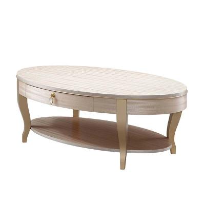 China Modern luxury office rustic wooden coffee tables set for living room oval wooden coffee table for sale