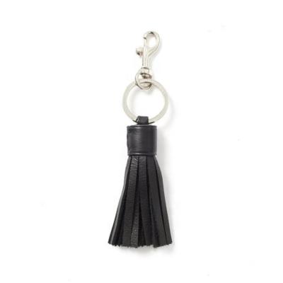 China Promotion Gift Fashion Round Single Disc Tassel Enamel Leather Empty Tassel Key Chain Key Chain For Women Bag Charm for sale