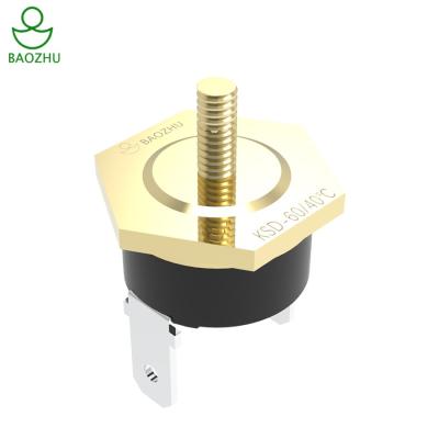 China Small Home Appliances KSD301 16a 250V M4 Screw Around Aluminum Auto Reset Thermostat Faston Normally Closed Bimetal Vertical for sale