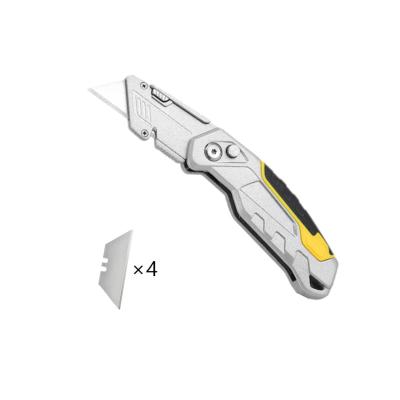 China Quick-change Silver Color Aluminum Alloy Folding Folding Cutter Knife Utility Pocket Knife for sale