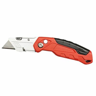 China Quick-change New Design Red Aluminum Alloy Folding Cutter Utility Pocket Knife for sale