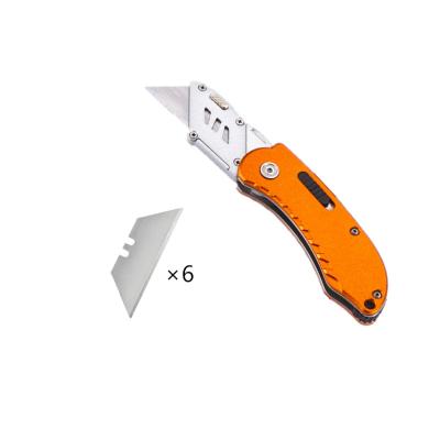 China Quick-change Yuyao Factory Alloy Safety Knife Professional Aluminum Folding Utility Cutter with 5PCS Quick Change Blade SK5 for sale