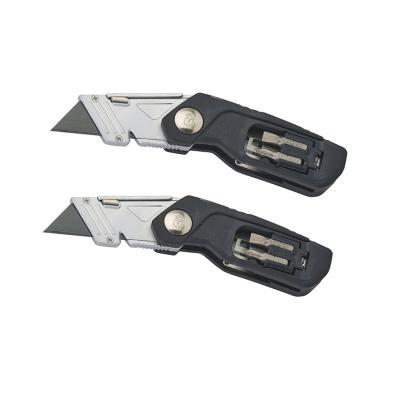 China Multifunctional Quick-change Aluminum Alloy Professional Folding Knife Knife Cutter with 3PCS Quick Change Blades for sale