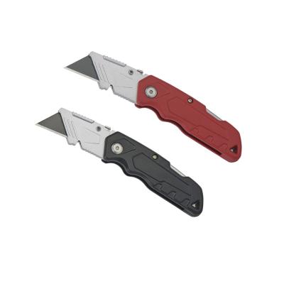 China New Design Quick-change Aluminum Alloy Folding Utility Folding Knife Double Blister Packing for sale