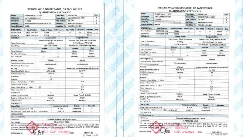 ASME - Hangzhou Famous Steel Engineering Co., Ltd.