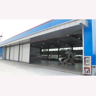 China Automatic Industrial Heavy Duty Heat Insulation Aircraft Large Airship Steel Sliding Doors For Helicopter Hangar for sale