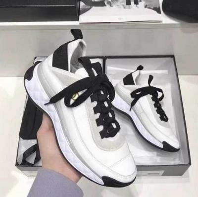 China Cushioning Chanelstyle Leather Shoes For Women 2022 New Style Inner Size Thick Increasing Air Cushion All-match Shoes Unique Sneakers for sale