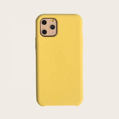 China Fanshion Hot Selling Simple Yellow PU Phone Case Luxury Phone Case For iphone 11 Case for sale