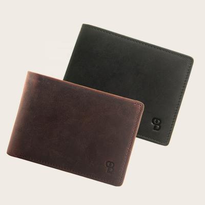 China High Quality Fashion Folding Man Wallet Cash Money Purses Whip Leather Genuine Leather Card Holder Wallet for sale