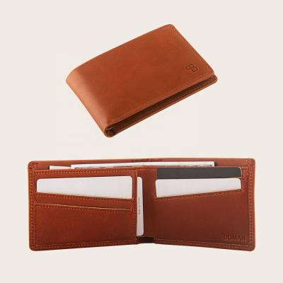 China Fashion Cowhide Luxury Genuine Leather Folding Casual Mini Men's Slim Wallet Card Holder Wallet for sale