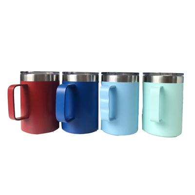 China 16Oz Wine Tumbler Beer Mug Coffee Mug Stainless Steel Vacuum Double Wall Water Sustainable Insulated Mug With Handle for sale