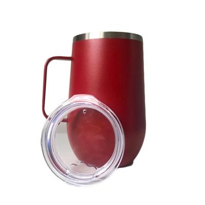 China New Arrivals Stainless Steel Vacuum Cup Wine Tumbler With Lid And Viable Insulated Stemless Insulated Handle for sale