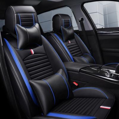 China Polyester Fabric Universal PU Sports Car Accessories Custom Fit Car Seat Covers Full Set Auto Cushions 5 Pcs For Cars for sale