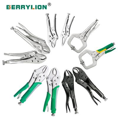 China Berrylion MULTI FUNCTIONAL 5/10/11 Inch Round/Straight/C Clamp Locking Pliers Tool Kit Vise Handle Curved Jaw Pliers Other Alicates DIY Tools for sale