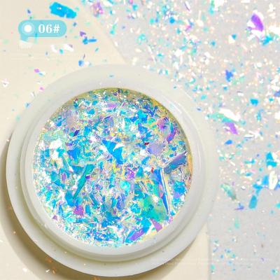 China Nail Art Beauty DIY Newest 6 Color Nail Opal Powder Aurora Dream Polarizing Powder Nail Sequins Diy Chrome Powder For Nails for sale