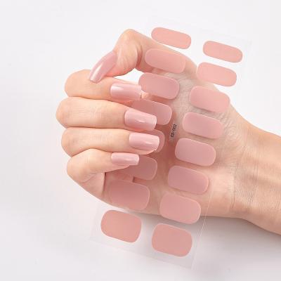 China Disposable Hot Sell Semi Cured Wraps Long Lasting Gel Nail Stickers New Arrival Styles Nail Gel Wraps With Uv Lamp for sale