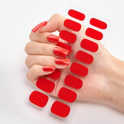 China Disposable Korean Style New Gel Nail Sticker With Uv Lamp Gel Nail Wraps Gel Nail Stickers Semi Cured for sale