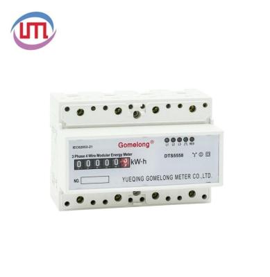 China Panel Three Phase Electronic Digital LCD Display/Active Din-Rail Energy Meter Register Display with Optical/Infrared/RS485 DTS5558-7P for sale