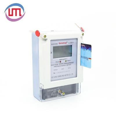 China Single Phase IC Card Prepayment Electronic LCD Display Active Energy Meter with Optical/Infrared/RS485 DDSY5558 for sale