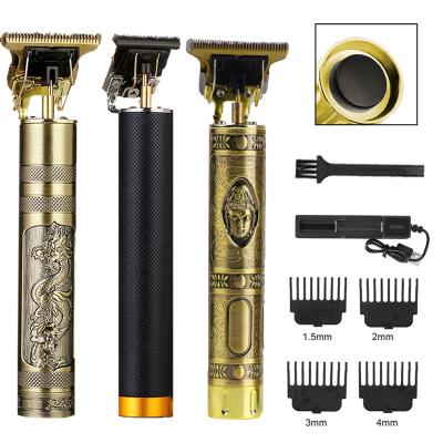 China Rechargeable Hair Trimmers Rechargeable T-type Cutter Head Baldheaded Clipper  Haircut Electric Cordless Shaver Trimmer Men Barber Hair Cutting Machine for sale