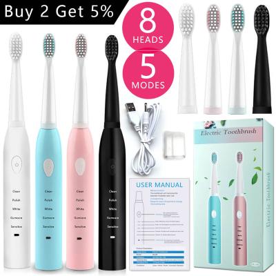 China ABS Smart Ultrasonic Electric Toothbrush Rechargeable Dental Scaler Tooth Calculus Home Portable Remover Stains Dentist Brush Heads for sale