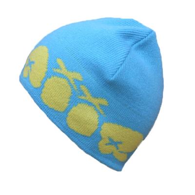 China JOINT Custom Knit Crochet Jacquard Winter Girls Slouchy Beanie Hat Without Cuff for sale