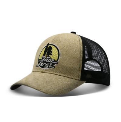 China JOINT Baseball Cap Custom Fashion Grass Mesh Canvas Hat With Logo Customized Breathable Baseball Cap for sale