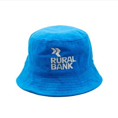 China Cotton terry towel/JOINT custom embroidery/leather patch bucket hat, bucket hat for sale