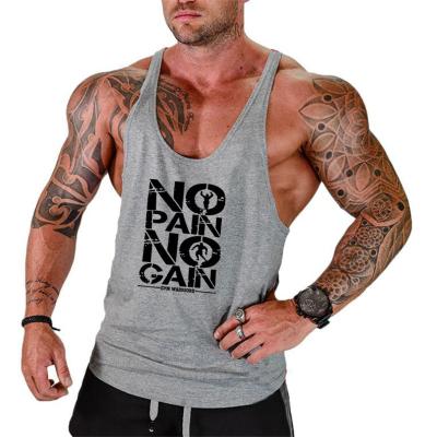 China Casual Muscle Men Sport Deep Cut Thin Shoulder Strap Cotton Fitness Vest for sale