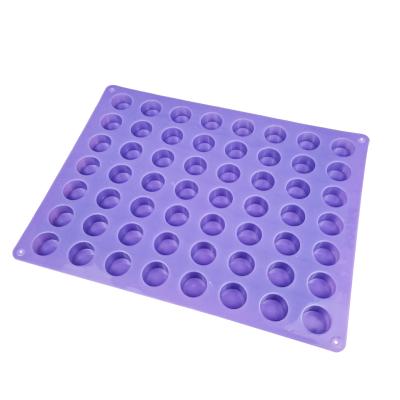 China Mini Disposable 56 Cavity Ice Cylinder Silicone Pastry Fondant Mold Bakeware Tools For Candy for sale