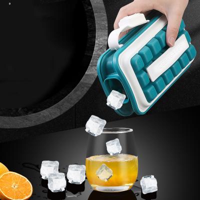 China Sustainable 18 Cell 2-in-1 Silicone Ice Cube Maker Water Bottle Ball Mold With Leakproof Cap for sale