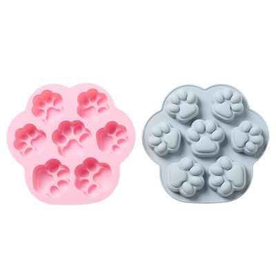 China Disposable Dog Cat Footprint 4 6 7 10 16 Puppies Paw Cake Cake Decorating Silicone Baking Mold for sale