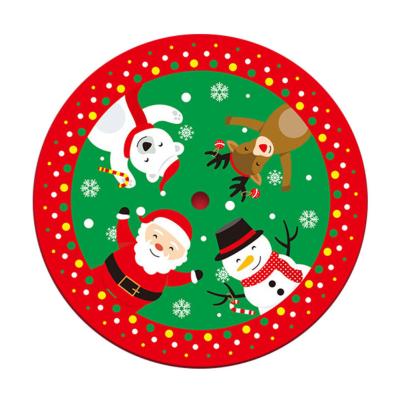 China Christmas Gift Christmas Decoration Snowman Santa Elk Print Christmas Tree Round Skirt Apron for sale