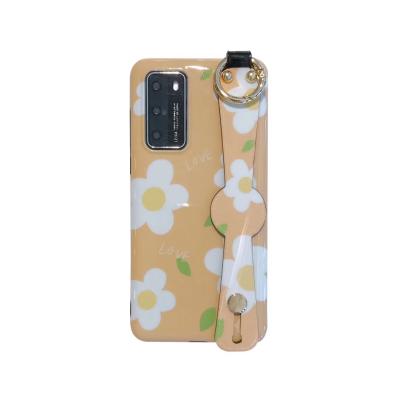 China Four Corner Protect Shockproof Wrist Strap Phone Cases For iPhone 11 Summer Flower Case For iPhone XS XR Max Matte Soft Silicone Back Cover for sale