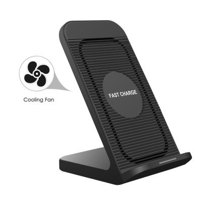 China 10W Qi Cable Fast Charging Wireless Charger With Fan For Samsung S10 S9 Note 10 9 For iPhone 11 XS XR Xiaomi Huawei Max Wireless Fast Charging Stand for sale