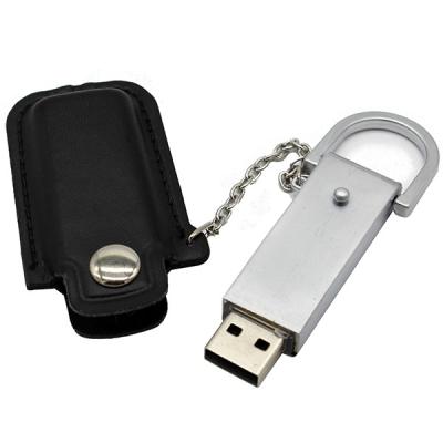 China USB 2.0 16GB 8GB 64GB 128GB Flash Memory Stick Leather Metal Keychain USB Drive New Creativity Metal PVC Cover Full Capacity for sale