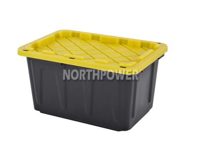 China Hard Snap Fit Top For Positive Tight Fit 27 Gallon Storage Trash Can Tote Box for sale