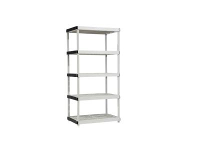 China Suitable for Outdoor HDX 36x24x35 3-Tiered Ventilated Plastic Storage Shelving Unit with Raised Feet and Tool-Free Assembly for sale