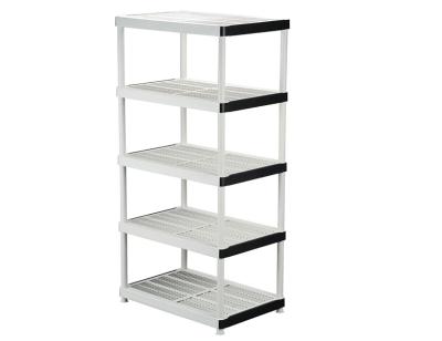 China Suitable outdoors for HDX 36 in. W X 84 in. H X 24 in. Plastic Ventilated D 5 Shelf Storage Shelf for sale