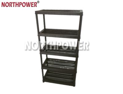 China Suitable for outdoor 36*18*84 INCH plastic shelf, 5 tire heavy duty plastic shelving, storage plastic shelves for sale