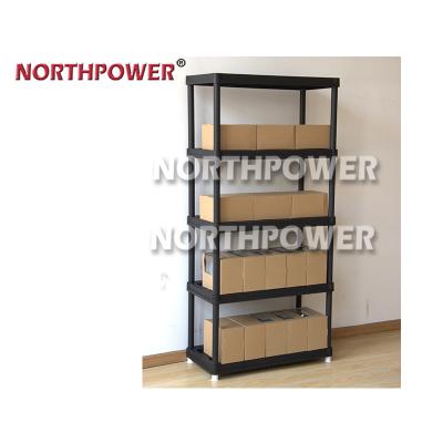 China Suitable For Outdoor 36X18 ADVANCE 5 Tire Heavy Duty Plastic Shelf Industrial Storage Rack Inch Shelves for sale