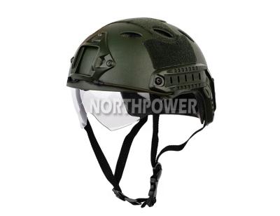 China ABS Material Military Tactical Helmet PJ Fast Helmet With Goggles Protector For Outdoor Paintball Helmet Bulletproof CS for sale