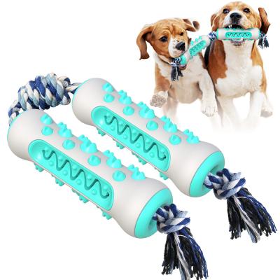 China Best Viable Hot Selling Quality Double Bone Toothbrush With Rope Dog Chew Rope Toy for sale