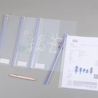 China Eco-friendly Plastic Clear Slide Bar Report Covers Transparent Folder School Supplies Folder for sale